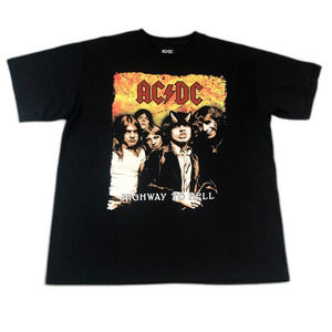 ACDC Shirt Mens Large Black Highway To Hell Graphic‎ Tee Band Music Short Sleeve